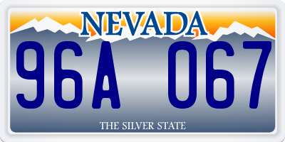 NV license plate 96A067