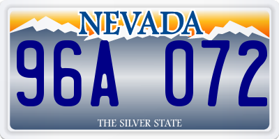 NV license plate 96A072