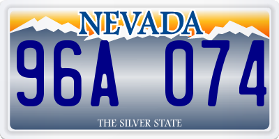 NV license plate 96A074