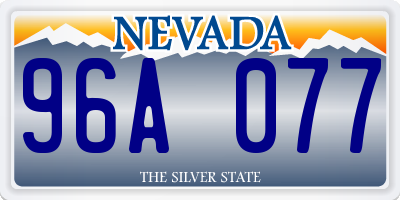 NV license plate 96A077