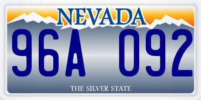 NV license plate 96A092