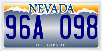 NV license plate 96A098