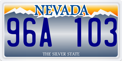 NV license plate 96A103