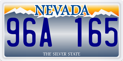 NV license plate 96A165