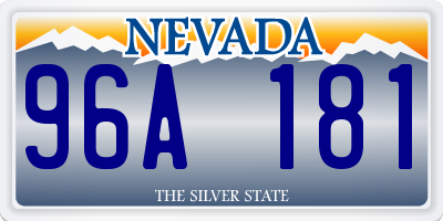 NV license plate 96A181