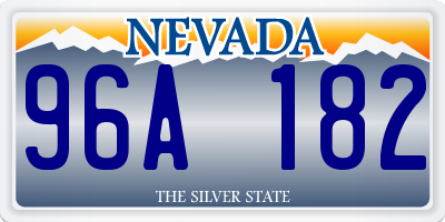 NV license plate 96A182