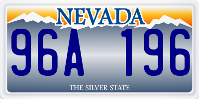 NV license plate 96A196