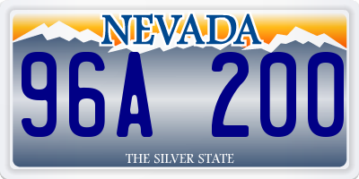 NV license plate 96A200