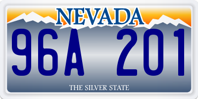 NV license plate 96A201