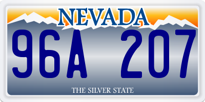 NV license plate 96A207