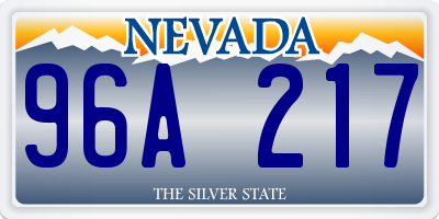 NV license plate 96A217