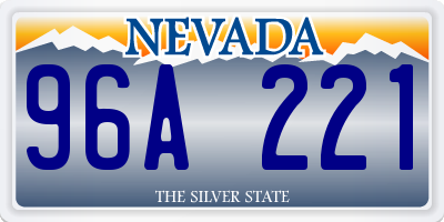 NV license plate 96A221