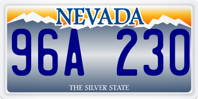 NV license plate 96A230