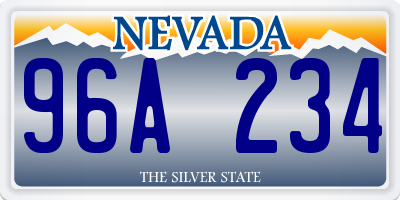 NV license plate 96A234