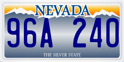 NV license plate 96A240