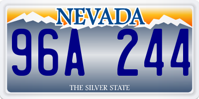 NV license plate 96A244