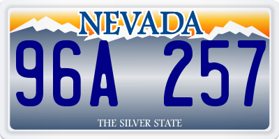 NV license plate 96A257