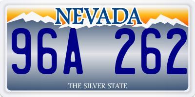 NV license plate 96A262