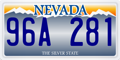 NV license plate 96A281