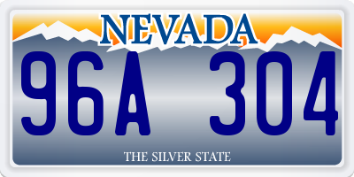 NV license plate 96A304