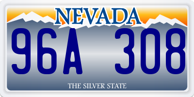 NV license plate 96A308