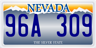 NV license plate 96A309