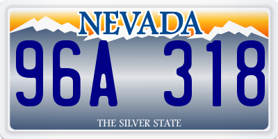 NV license plate 96A318
