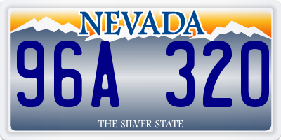 NV license plate 96A320