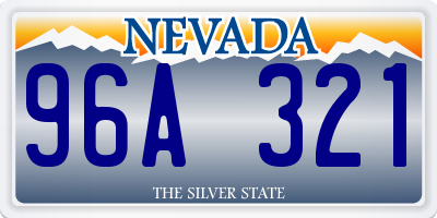 NV license plate 96A321