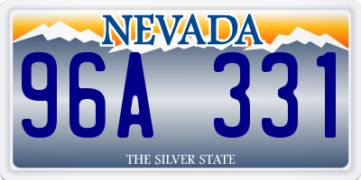 NV license plate 96A331