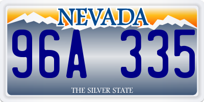 NV license plate 96A335