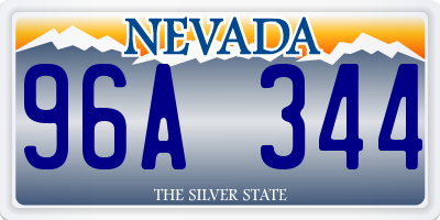NV license plate 96A344