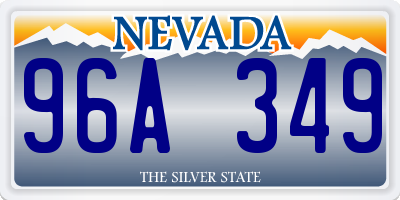 NV license plate 96A349