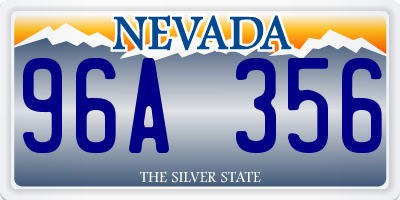 NV license plate 96A356