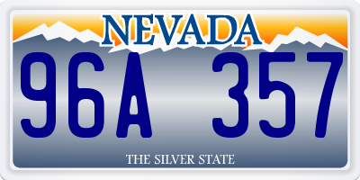 NV license plate 96A357