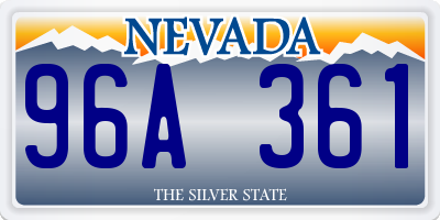 NV license plate 96A361