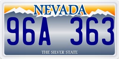 NV license plate 96A363