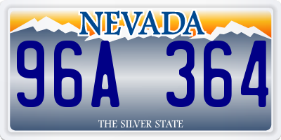 NV license plate 96A364