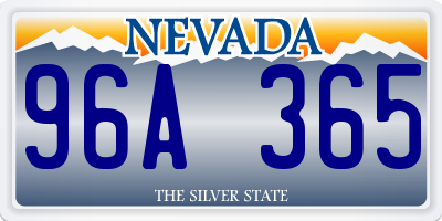 NV license plate 96A365