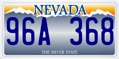 NV license plate 96A368