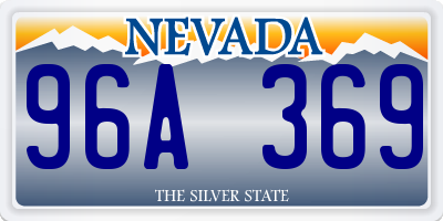 NV license plate 96A369