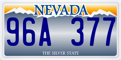 NV license plate 96A377