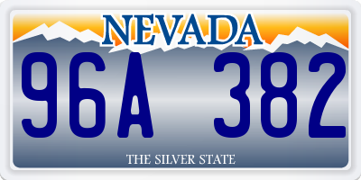 NV license plate 96A382