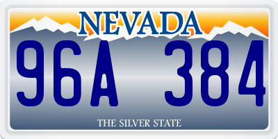 NV license plate 96A384