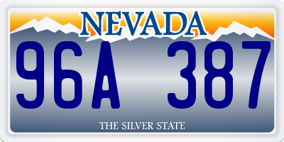 NV license plate 96A387