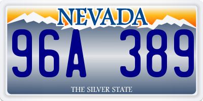 NV license plate 96A389