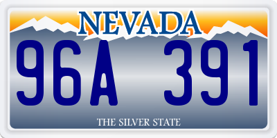 NV license plate 96A391