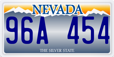 NV license plate 96A454