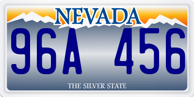 NV license plate 96A456