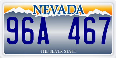NV license plate 96A467